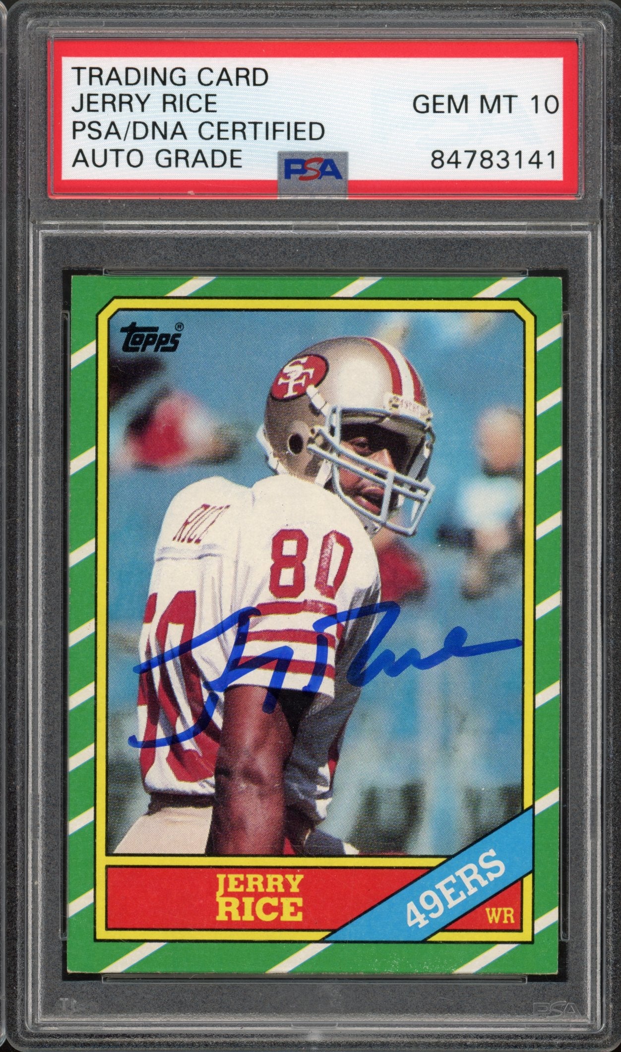 1986 Topps Jerry Rice Auto PSA/DNA AUTO 10 RC