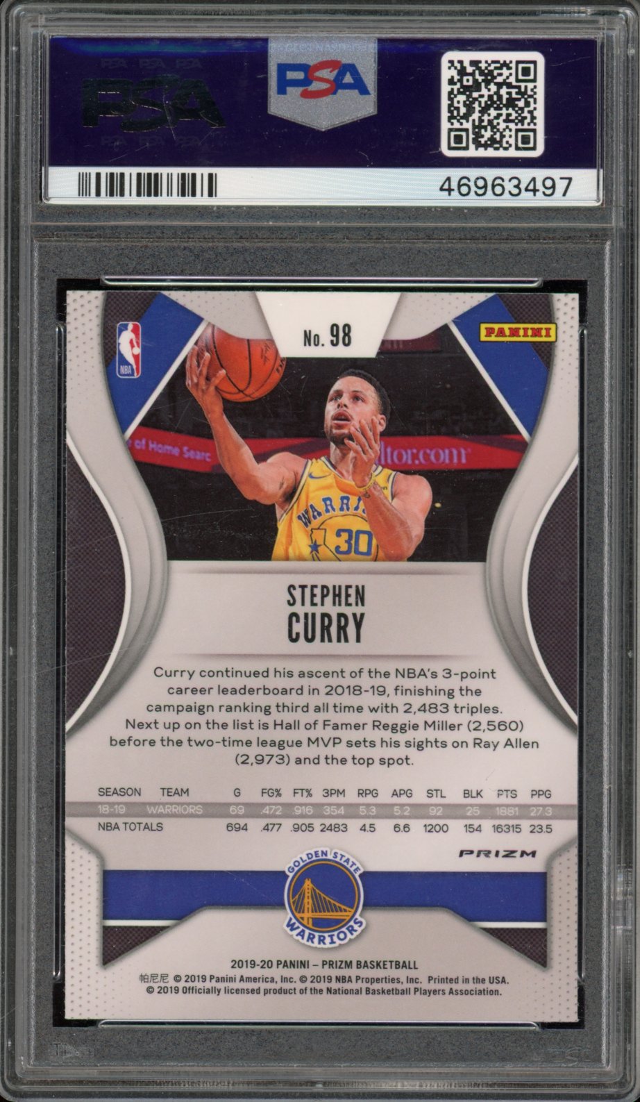 2019-20 Prizm Stephen Curry Silver PSA 10