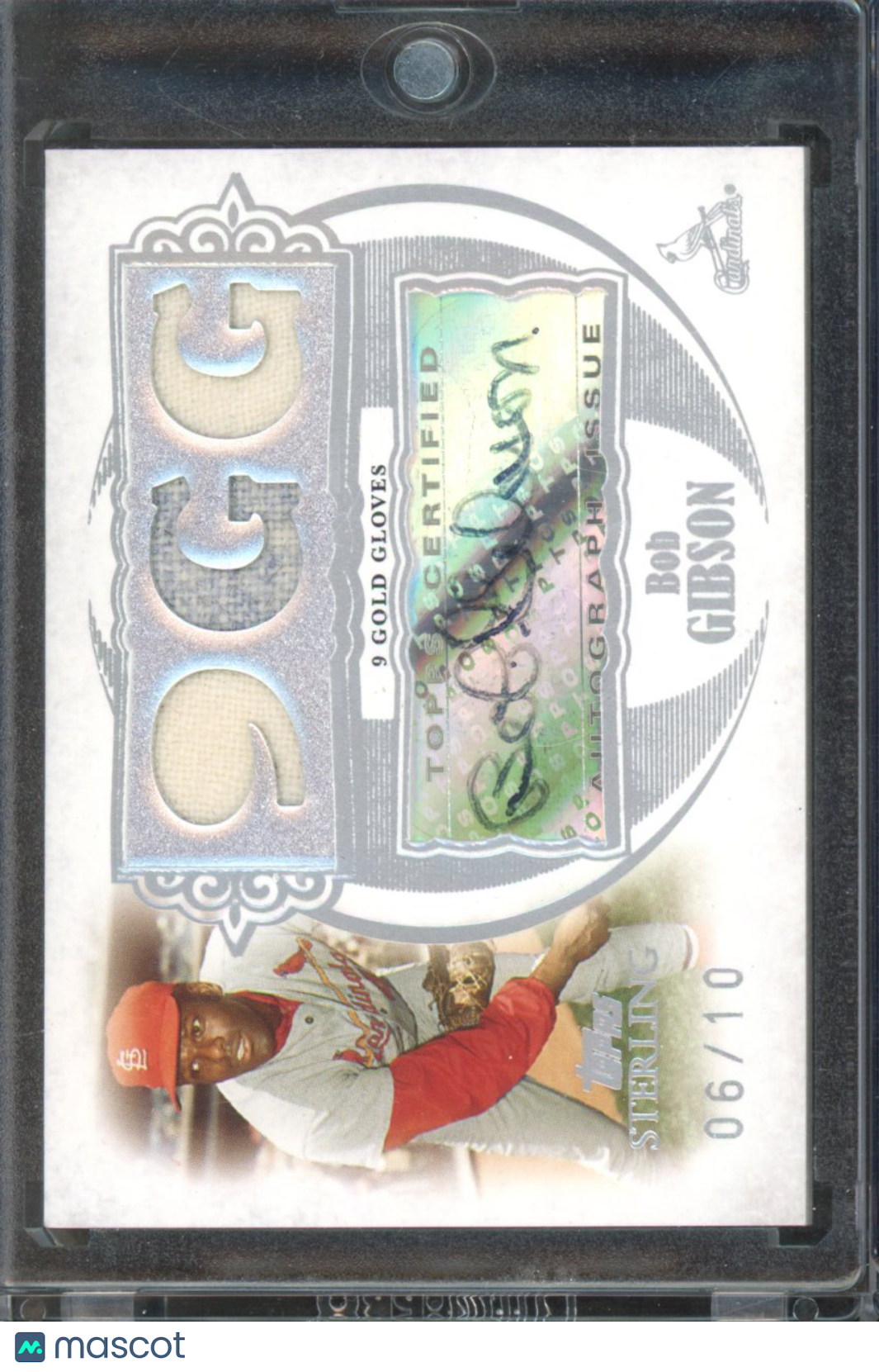 2007 Topps Sterling Bob Gibson Patch Auto /10 GU