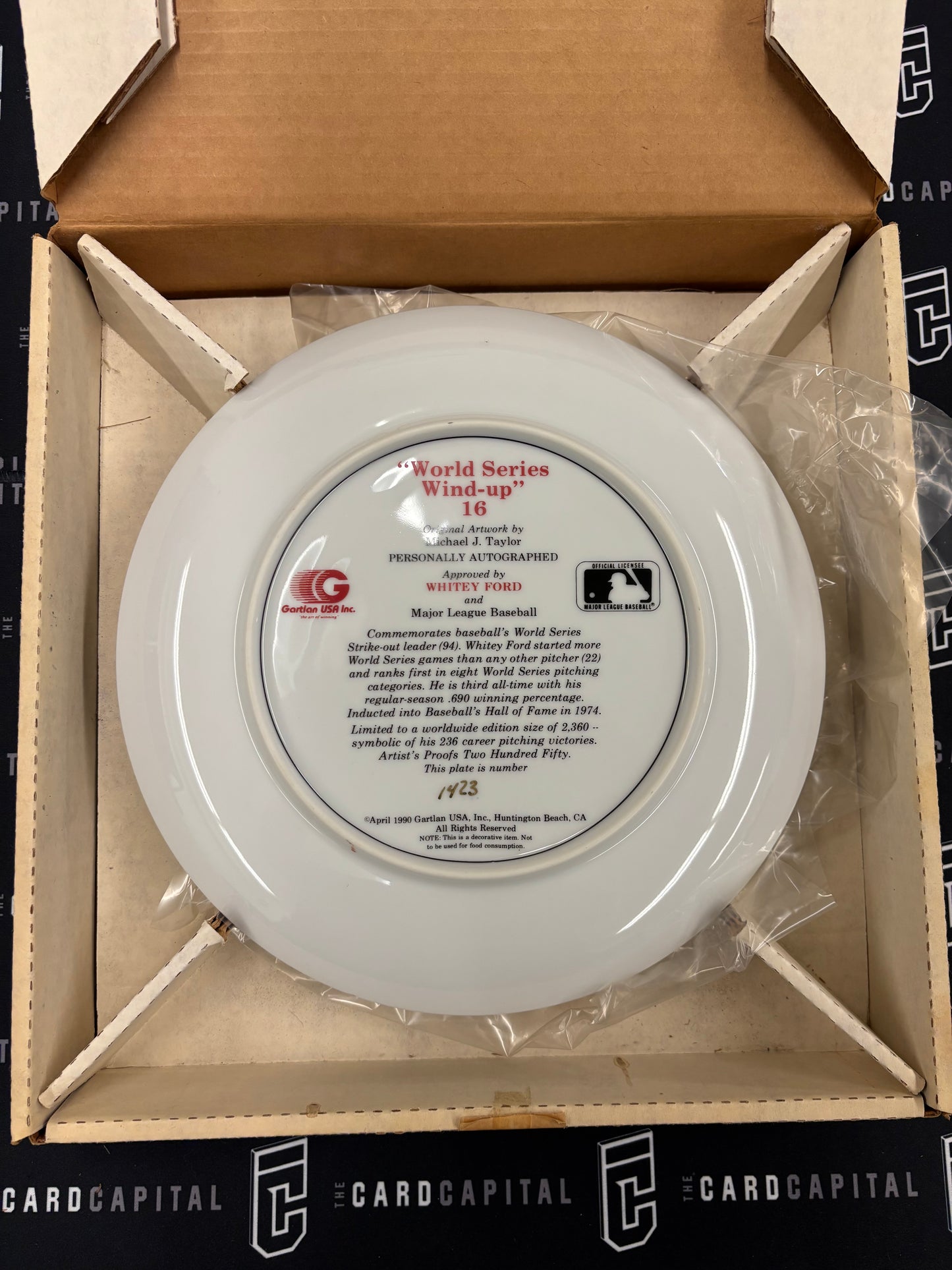 Gartlan Whitey Ford Collectors Signed Plate