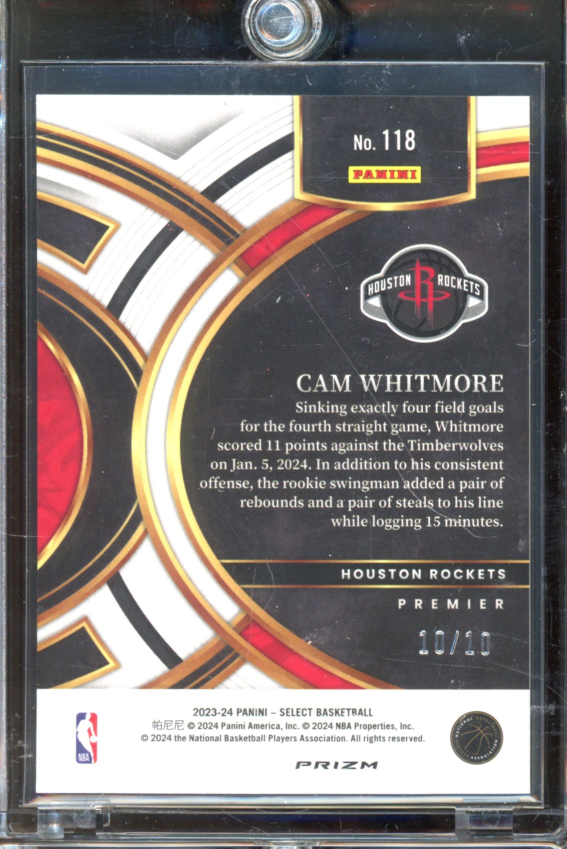 2023 Select Cam Whitmore Gold Disco 10/10 RC
