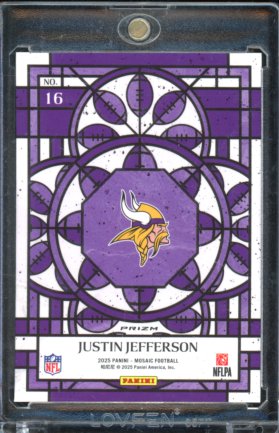 2025 Mosaic Justin Jefferson Stained Glass Case Hit