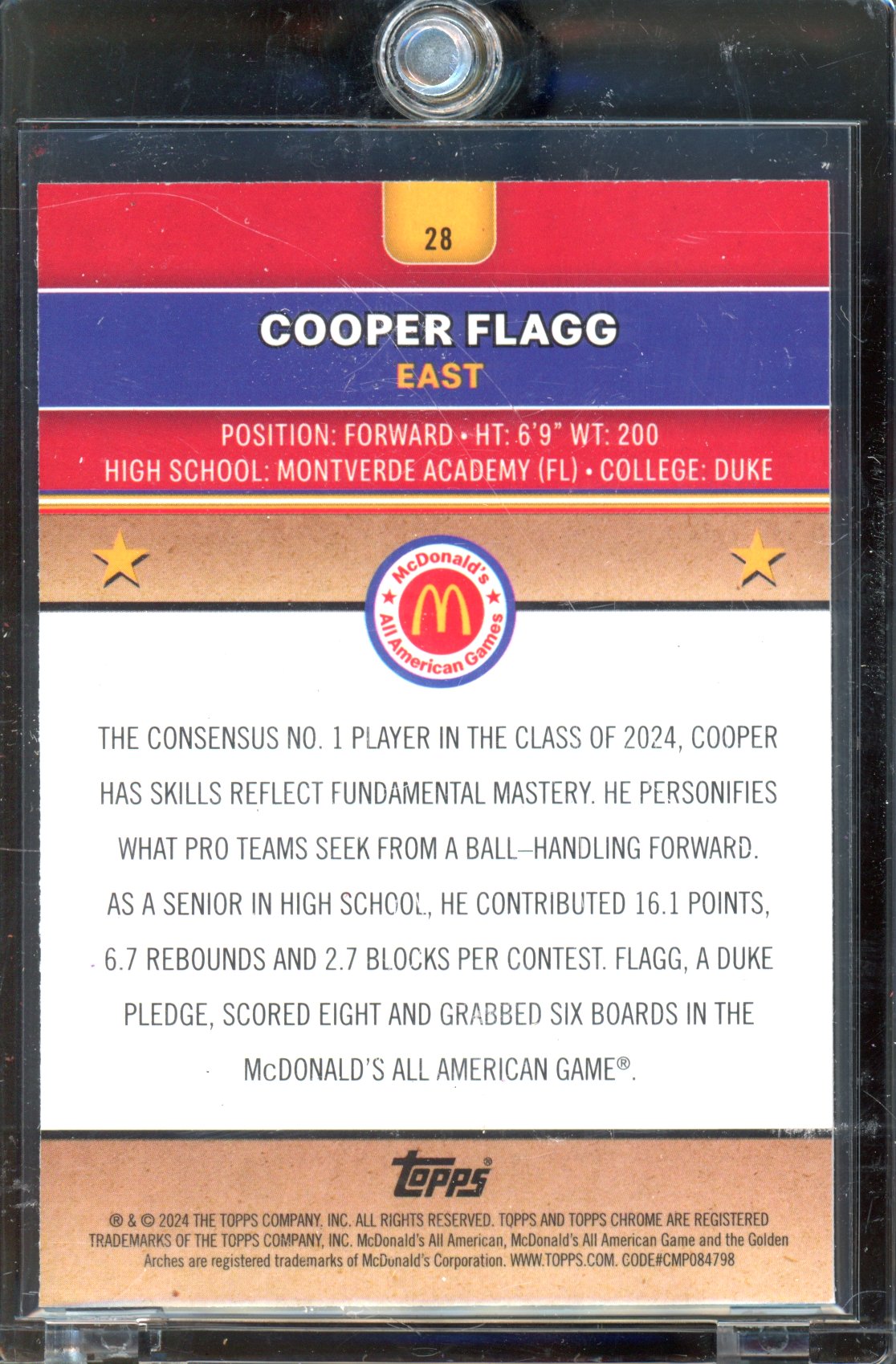 2024 McDonald's Chrome Cooper Flagg Blue Raywave