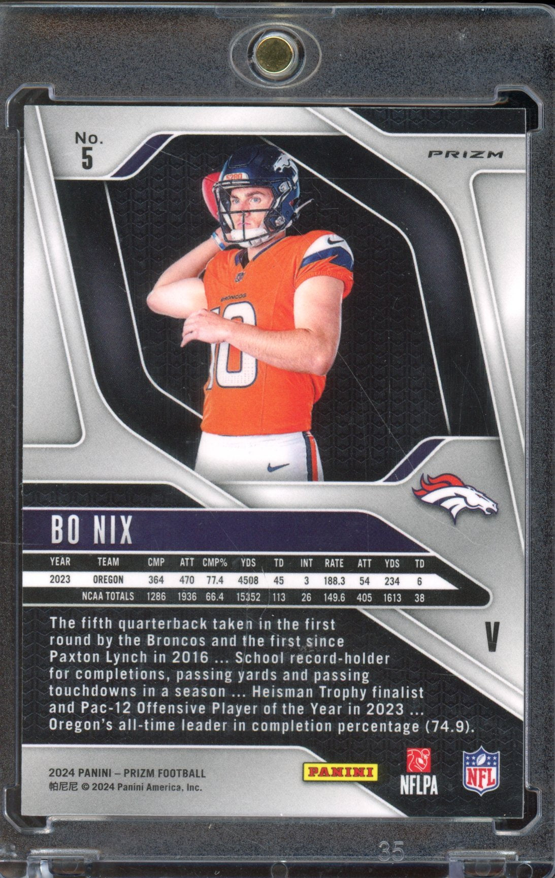 2024 Prizm Bo Nix Silver Variation RC