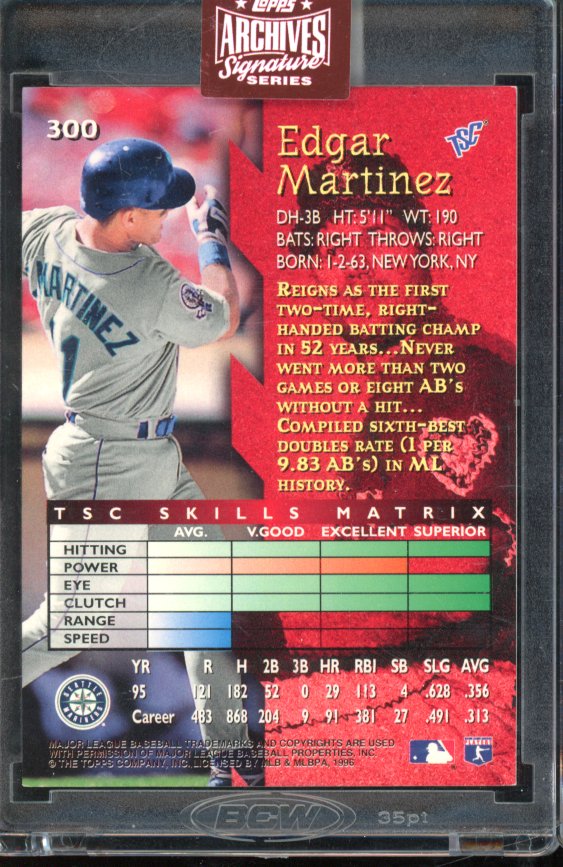 2023 Topps Archives Edgar Martinez 1/1 Auto 1996