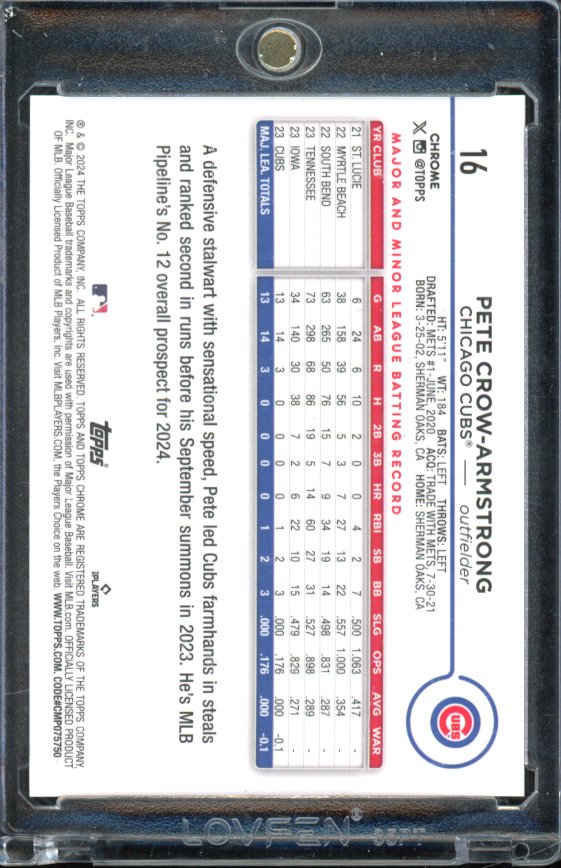 2024 Topps Chrome Pete Crow-Armstrong Rookie Image Variation