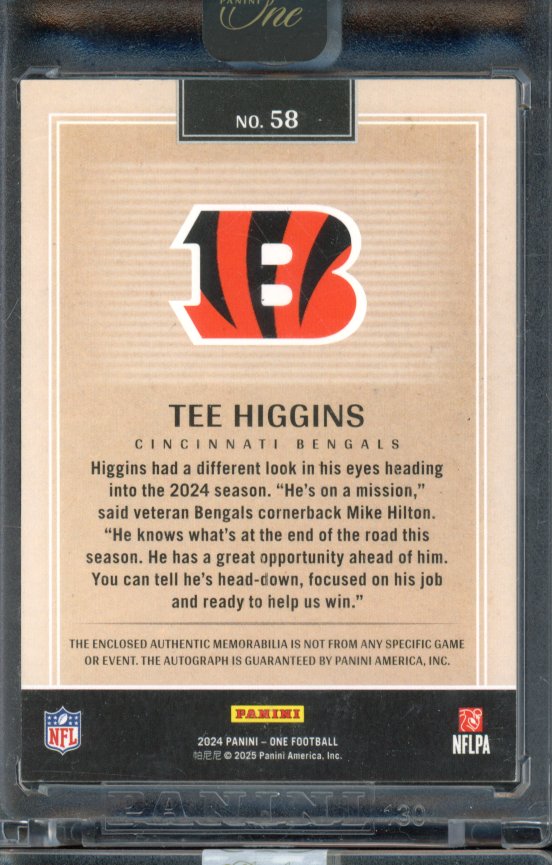 2024 Panini One Tee Higgins Patch Auto /25