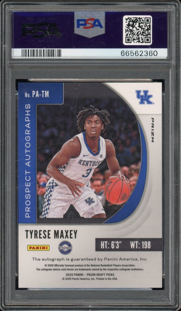 2020-21 Prizm DP Tyrese Maxey Silver Auto PSA 10