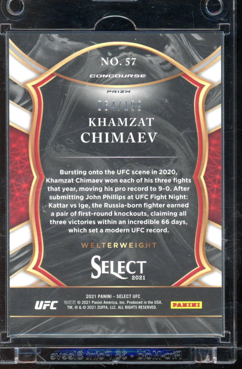 2021 Select Khamzat Chimaev Red Disco Rookie /199