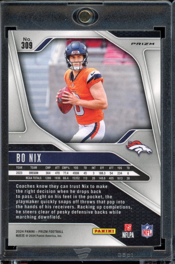 2024 Prizm Bo Nix Purple Pulsar Rookie