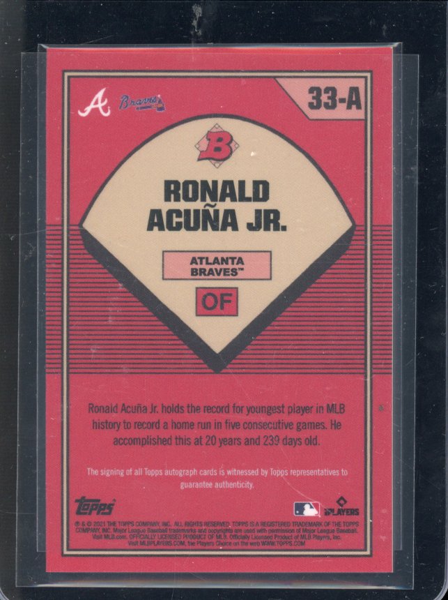 2021 Bowman Ronald Acuna Jr Keith Shore Auto /10