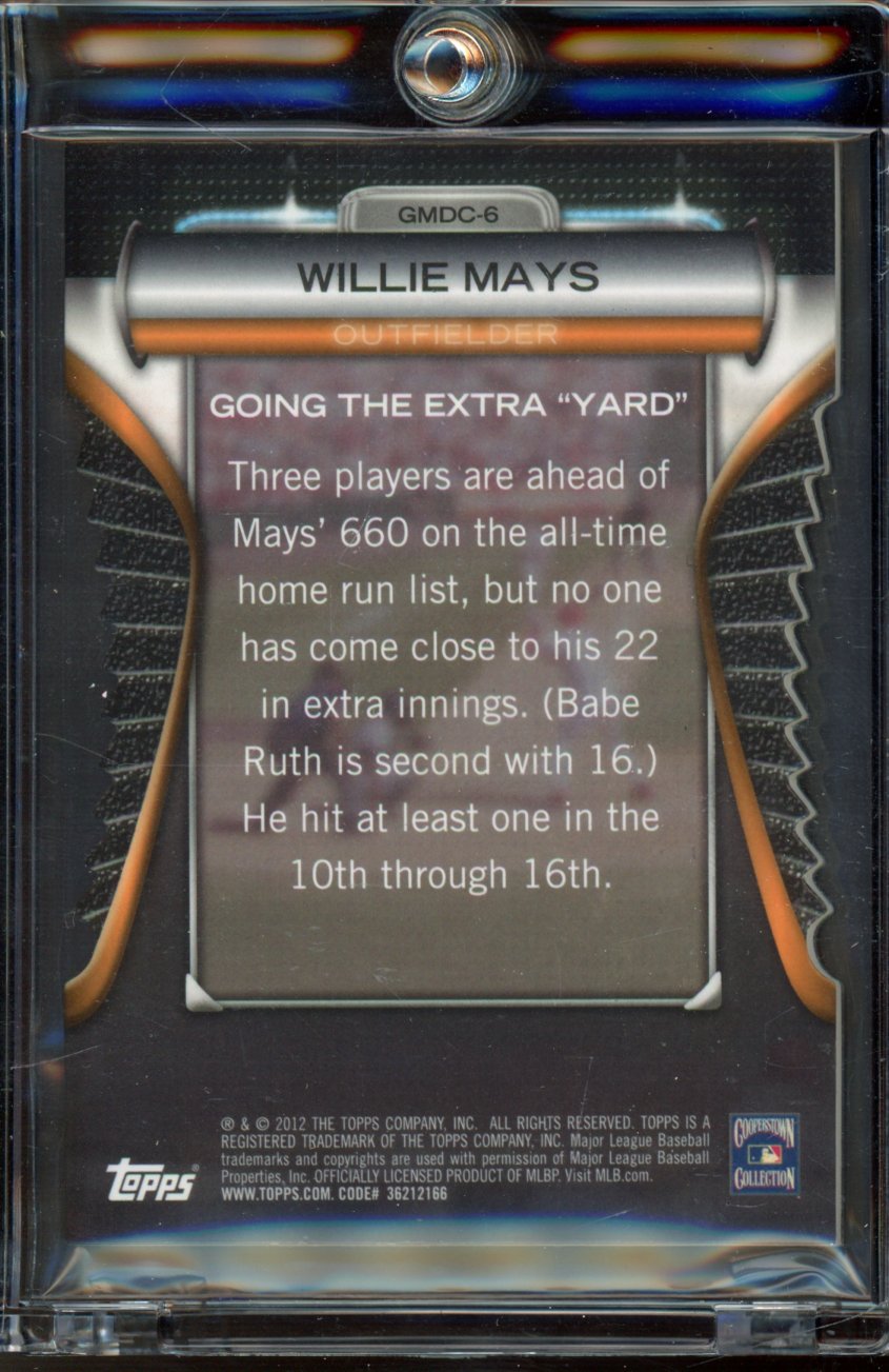 2012 Topps Willie Mays Golden Moments Die Cut 1/1
