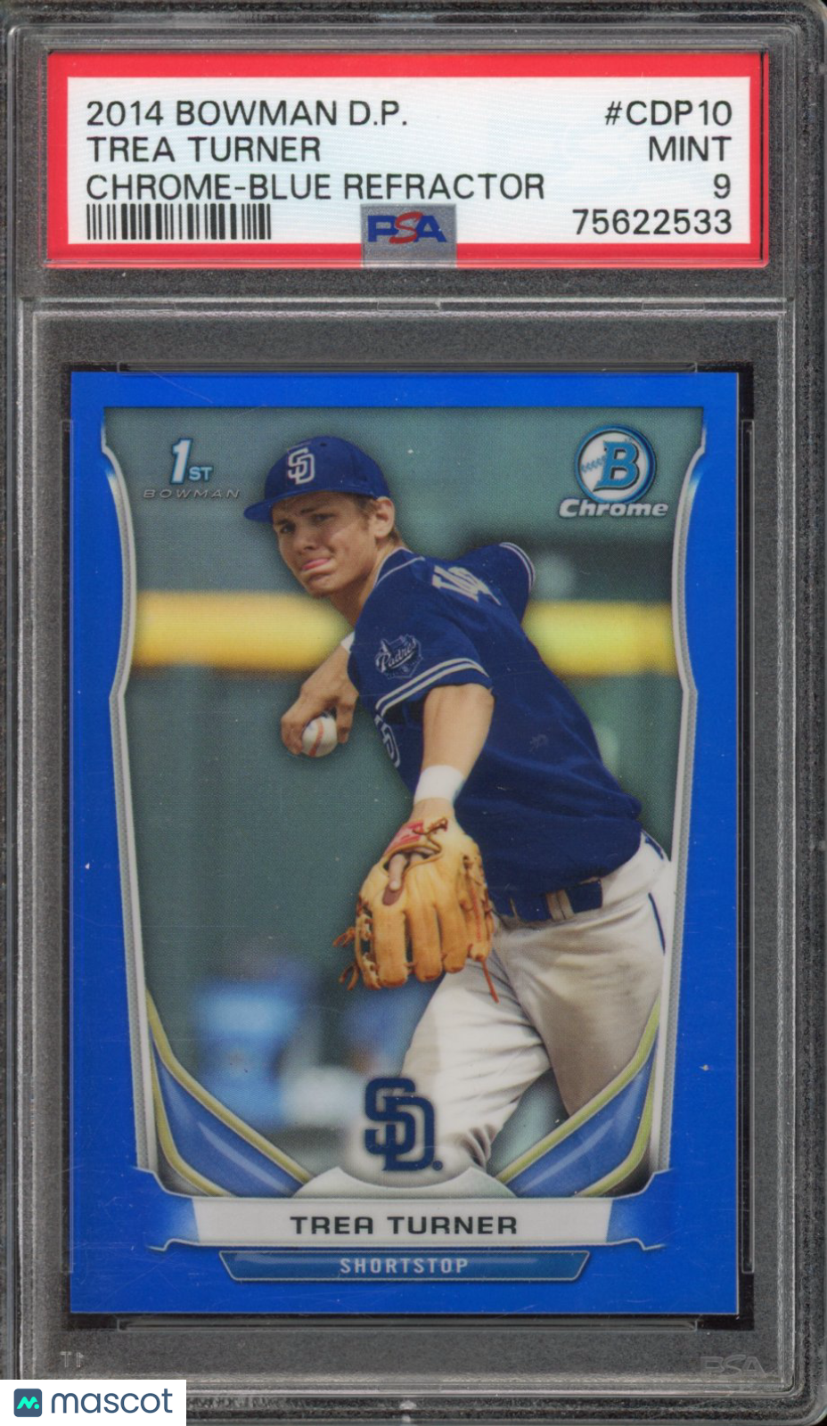 2014 Bowman Chrome Trea Turner Blue Refractor /399 PSA 9