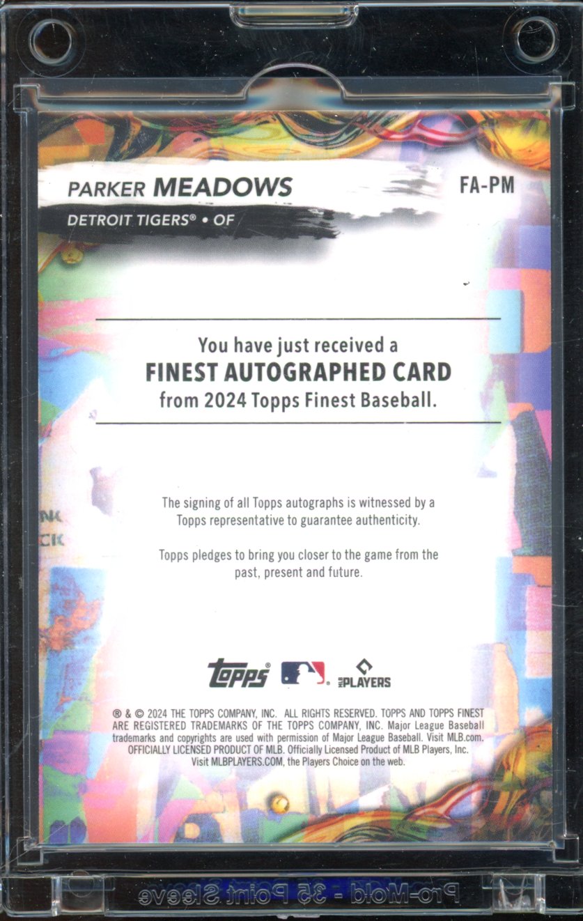 2024 Topps Finest Parker Meadows Orange Rookie Auto /25