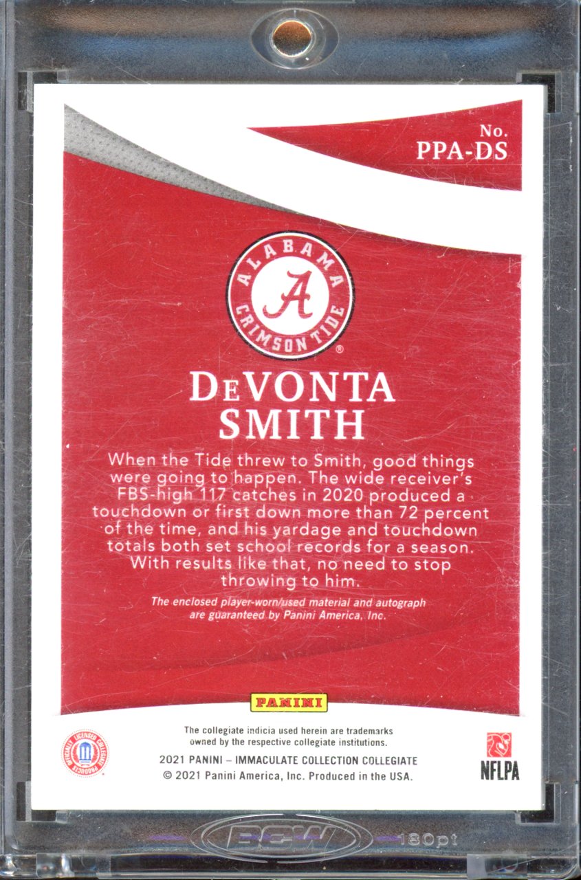 2021 Immaculate Devonta Smith Rookie Patch Auto /99