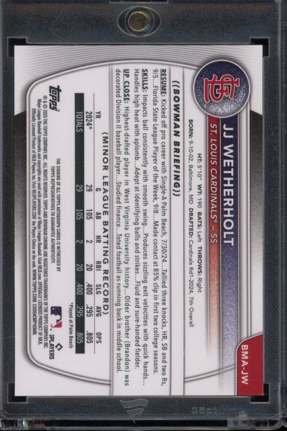 2025 Bowman Chrome JJ Wetherholt Mega Box Auto