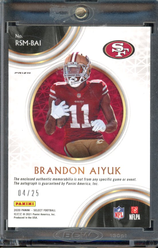 2020 Select Brandon Aiyuk Disco Rookie Patch Auto /25