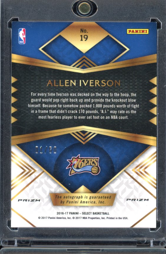 2016-17 Select Allen Iverson Orange Rookie Auto 1/60