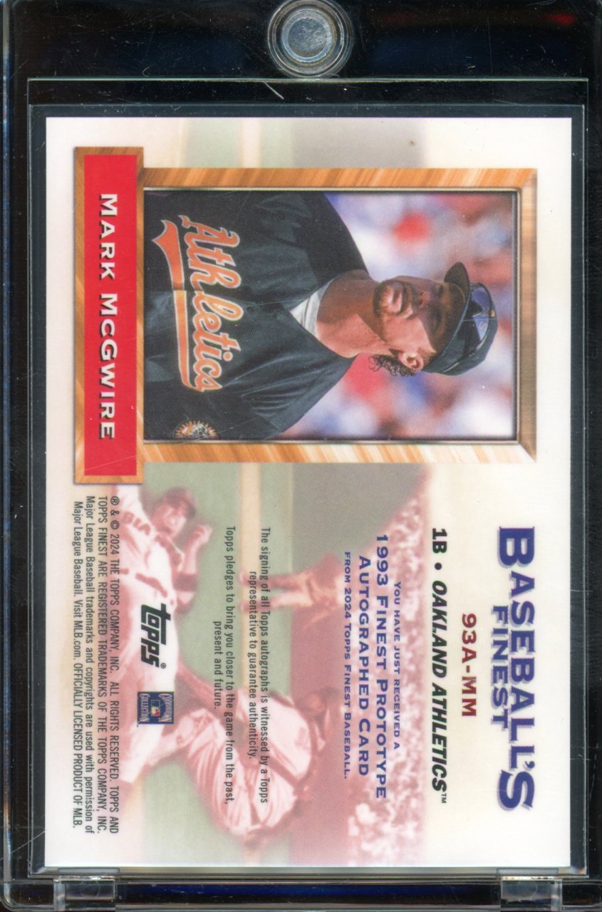 2024 Topps Finest Mark Mcgwire Black Auto /10