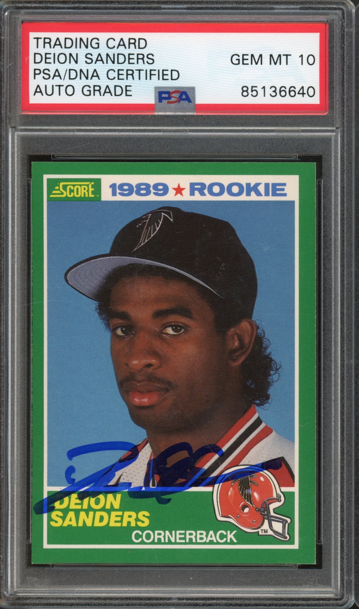 1989 Score Deion Sanders Auto PSA/DNA AUTO 10 RC
