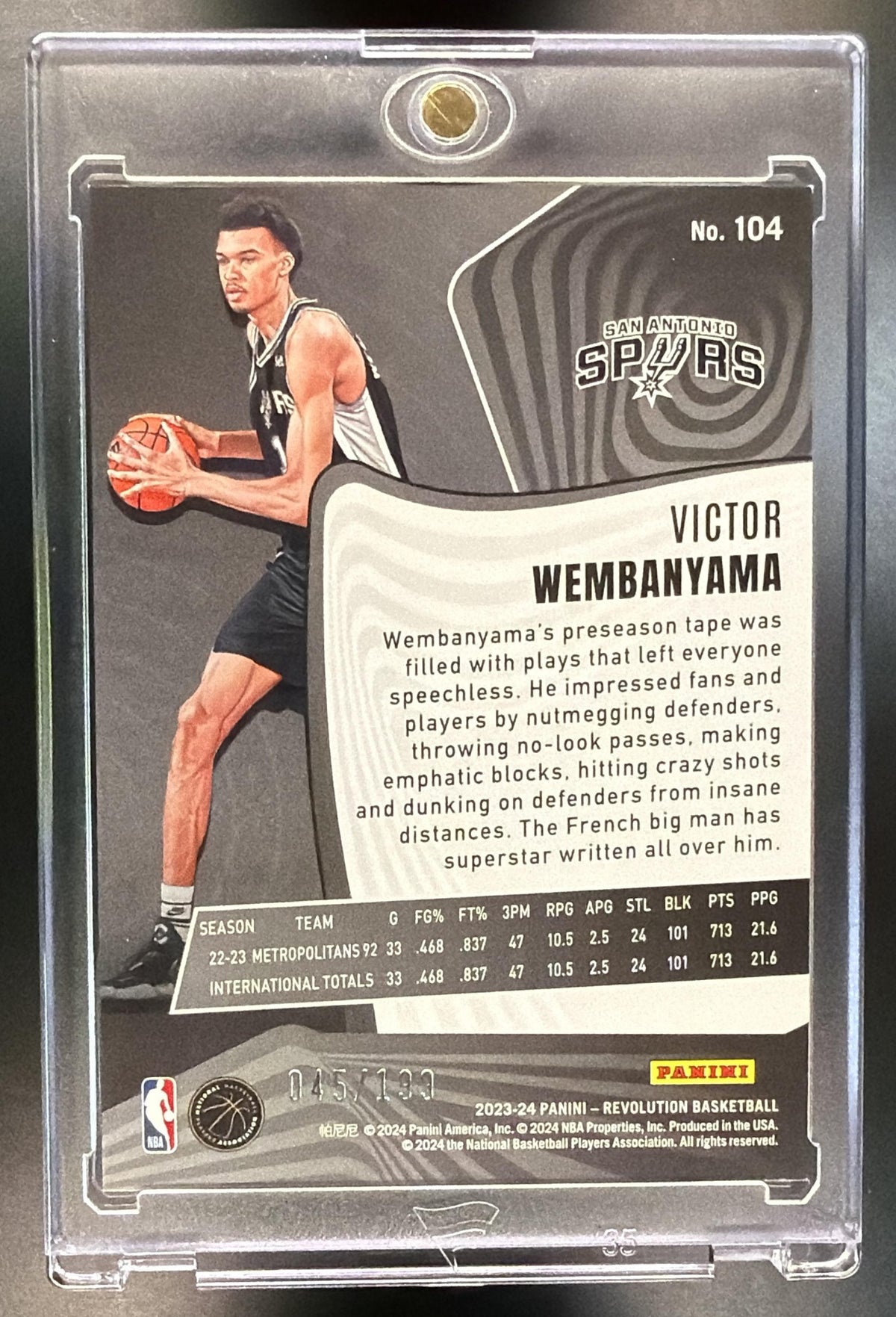 2023-24 Panini Revolution Victor Wembanyama #104 Red Swirl 45/199 RC