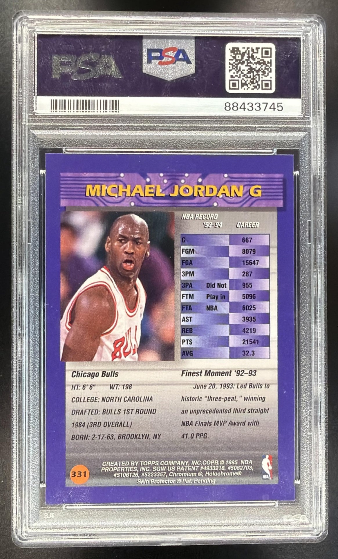 1994-95 Topps Finest Michael Jordan #331 PSA 9