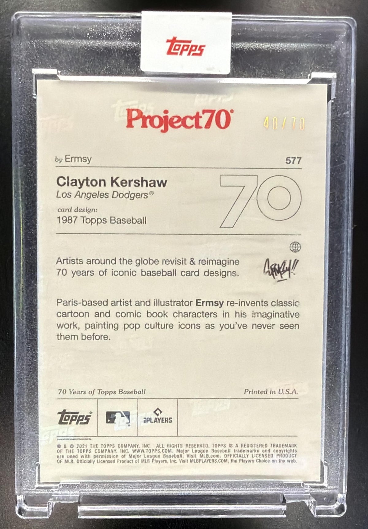 2021 Topps Project70 Clayton Kershaw #577 Rainbow Foil 40/70