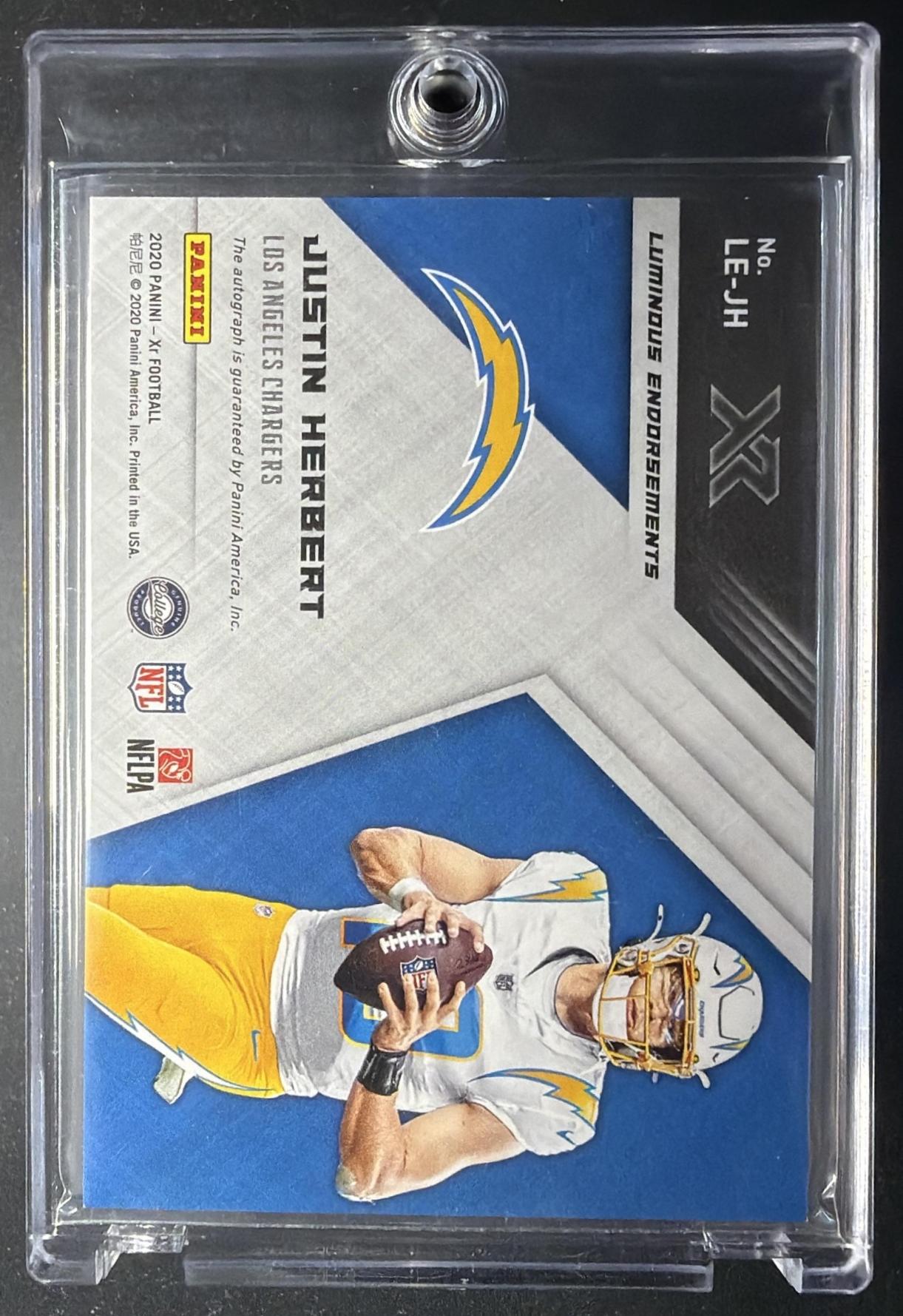 2020 Panini XR Justin Herbert #LE-JH Luminous Endorsements /15 RC Auto