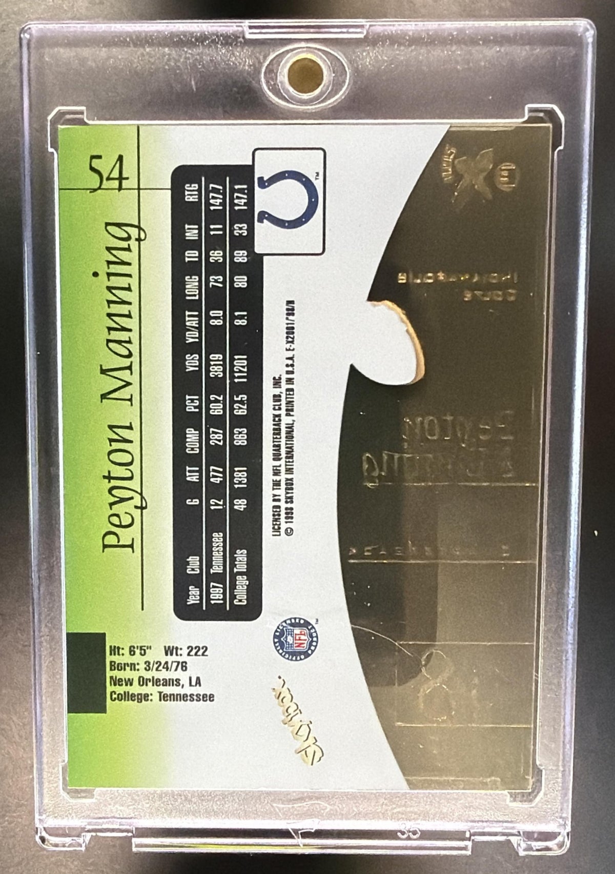 1998 Skybox E-X2001 Peyton Manning #54 RC