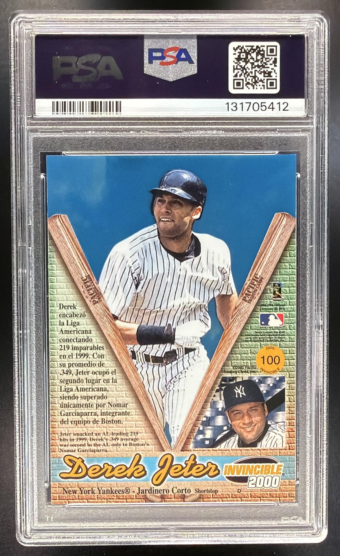 2000 Pacific Invincible Derek Jeter #100 PSA 10