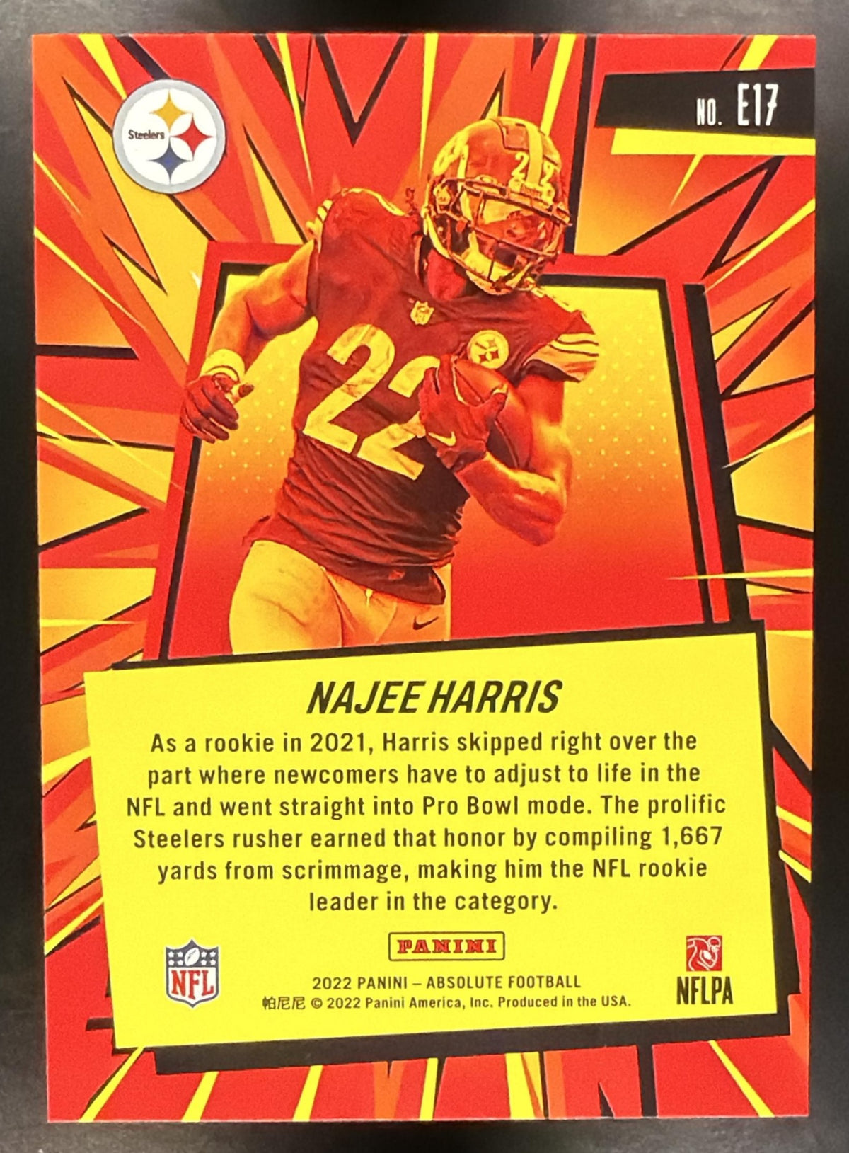 2022 Panini Absolute Najee Harris #E17 Explosive