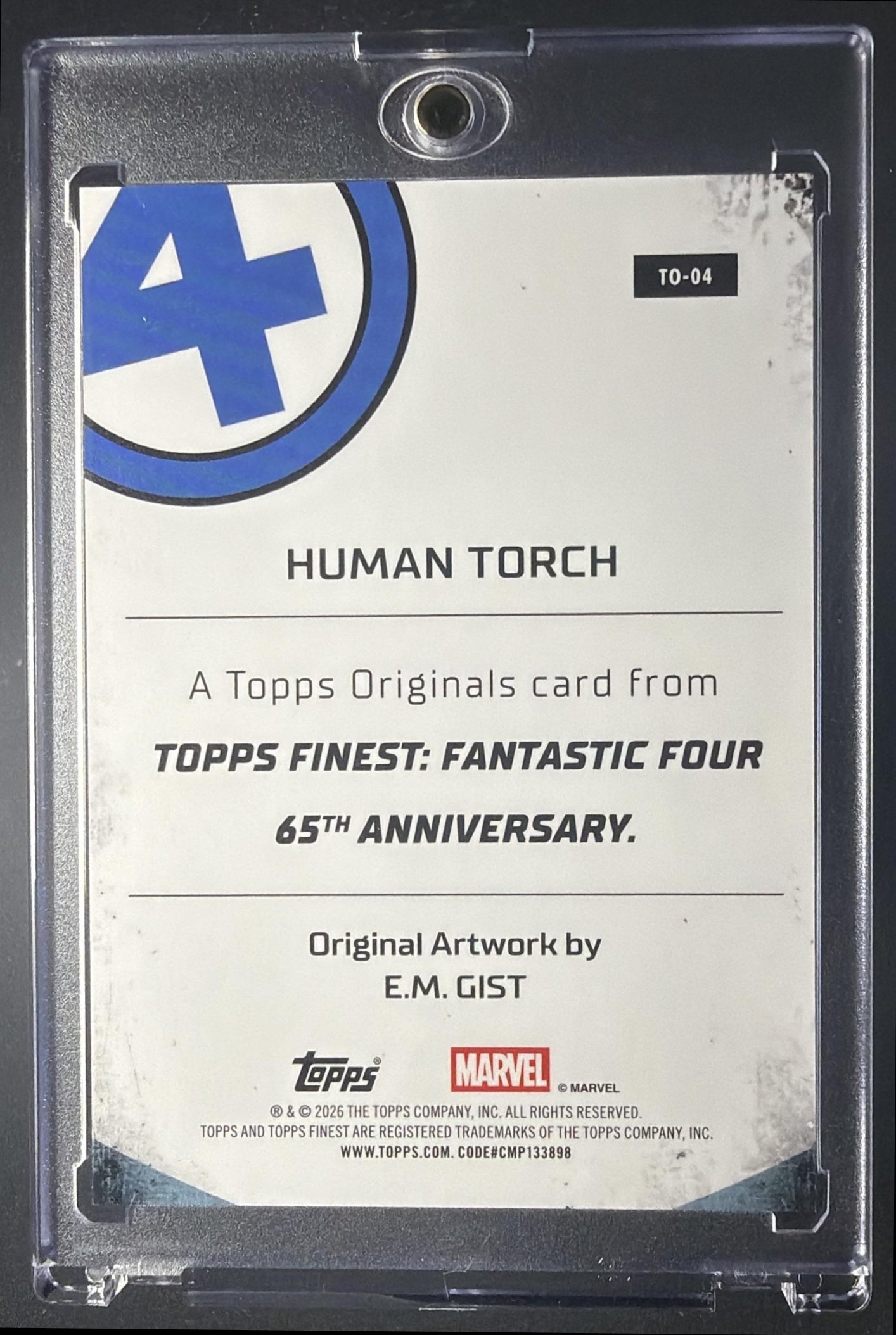 2026 Topps Marvel Finest The Fantastic Four 65th Ann. Human Torch #TF-003 Tribute to 1996 Phenoms Black Refractor /10