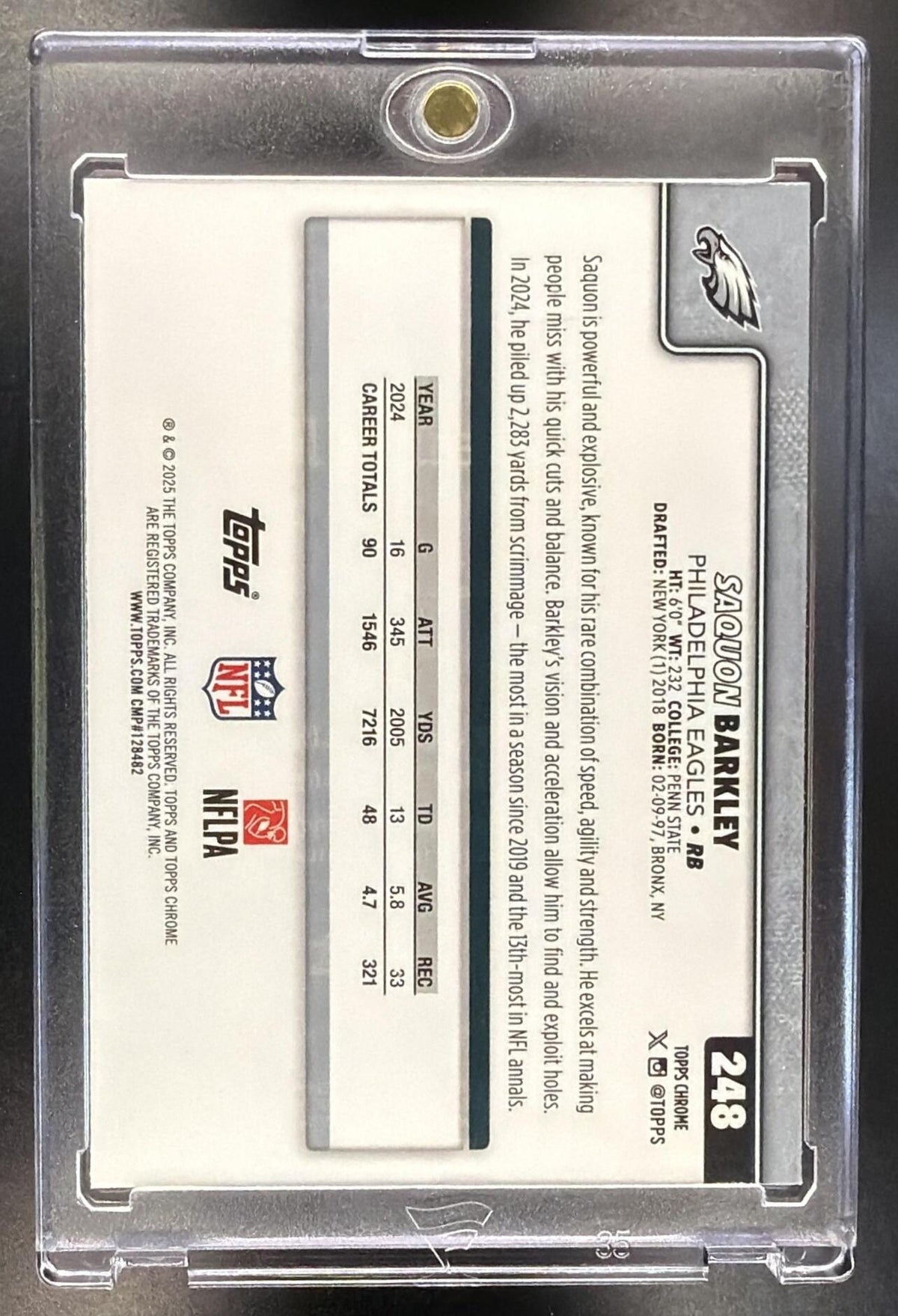 2025 Topps Chrome Saquon Barkley #248 Lightboard Logo Variation