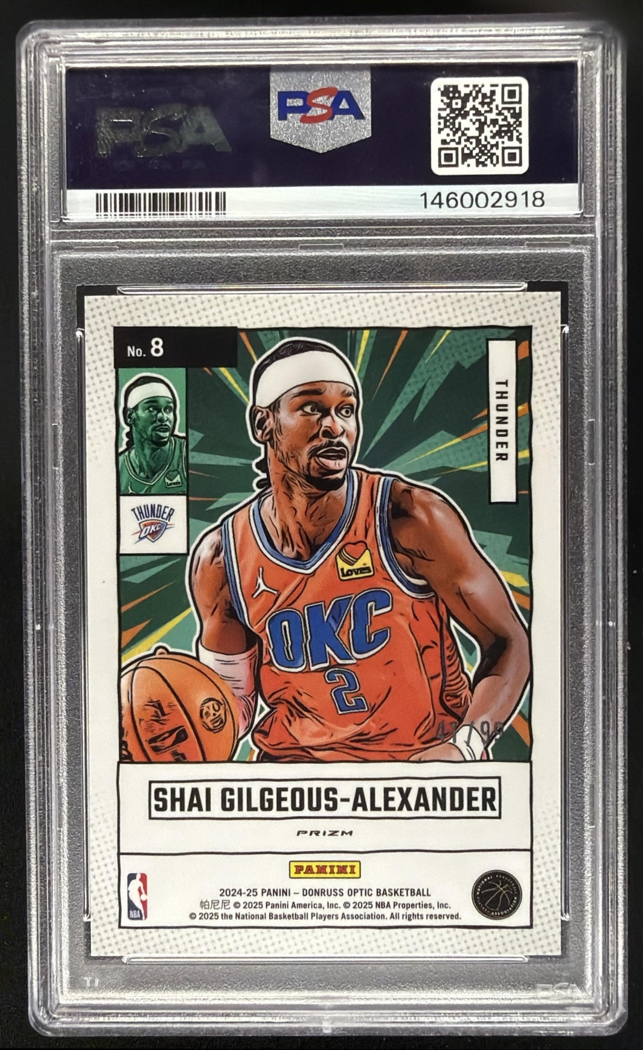 2024 Panini Donruss Optic Shai Gilgeous-Alexander #8 Net Marvels Red /99 PSA 9