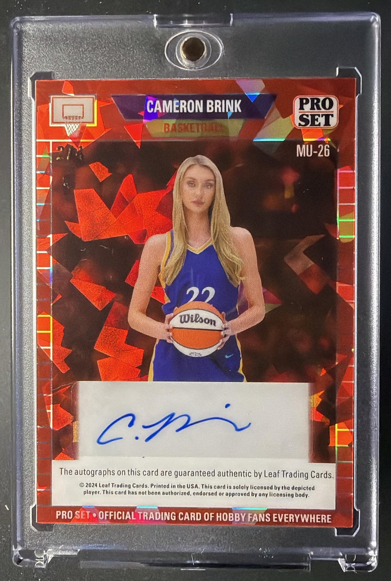 2024 Leaf Collective Lisa Leslie Cameron Brink #MU-26 Multi Mash-UP Orange Crystal /8 Auto