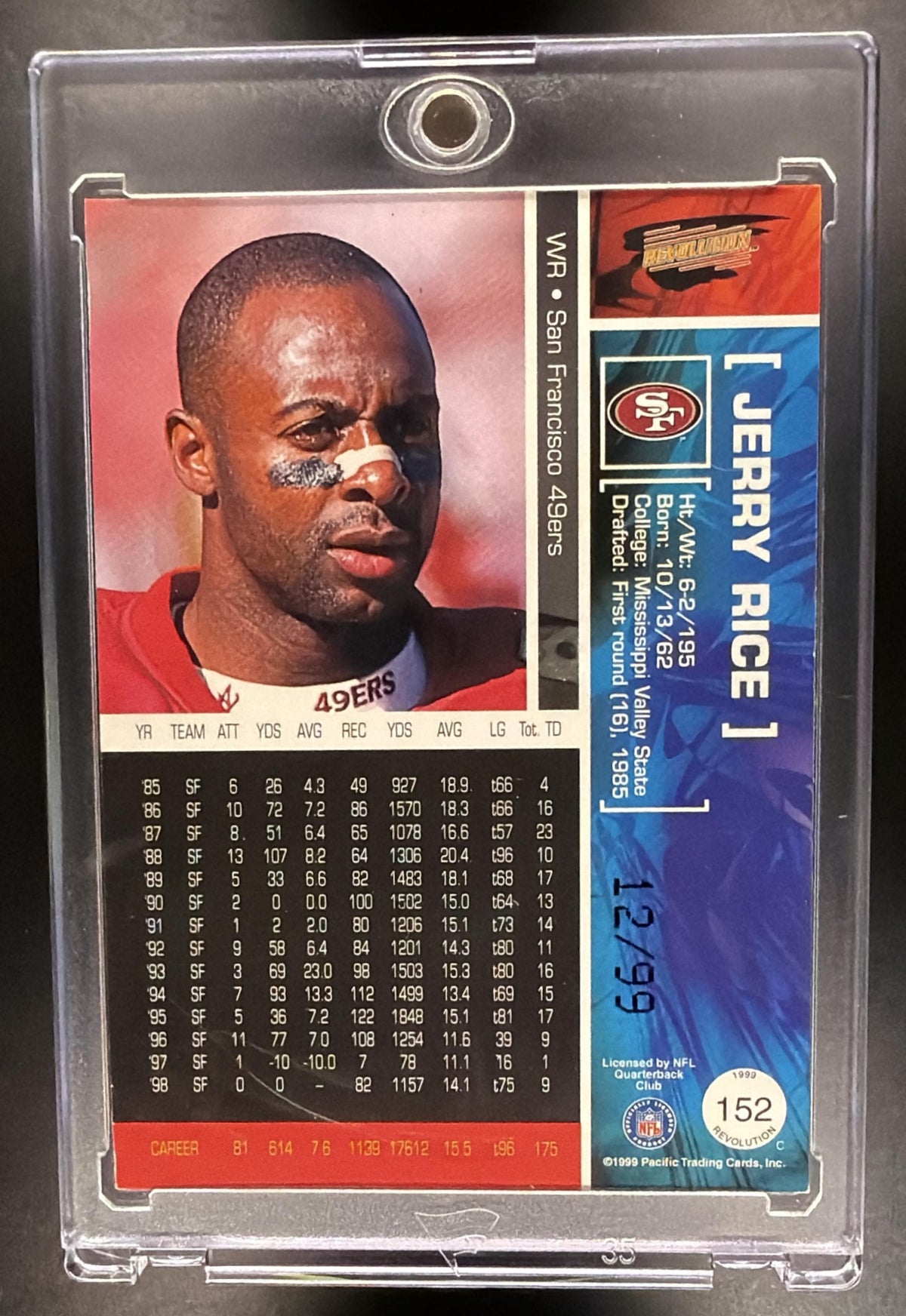 1999 Pacific Revolution Jerry Rice #152 Shadows 12/99