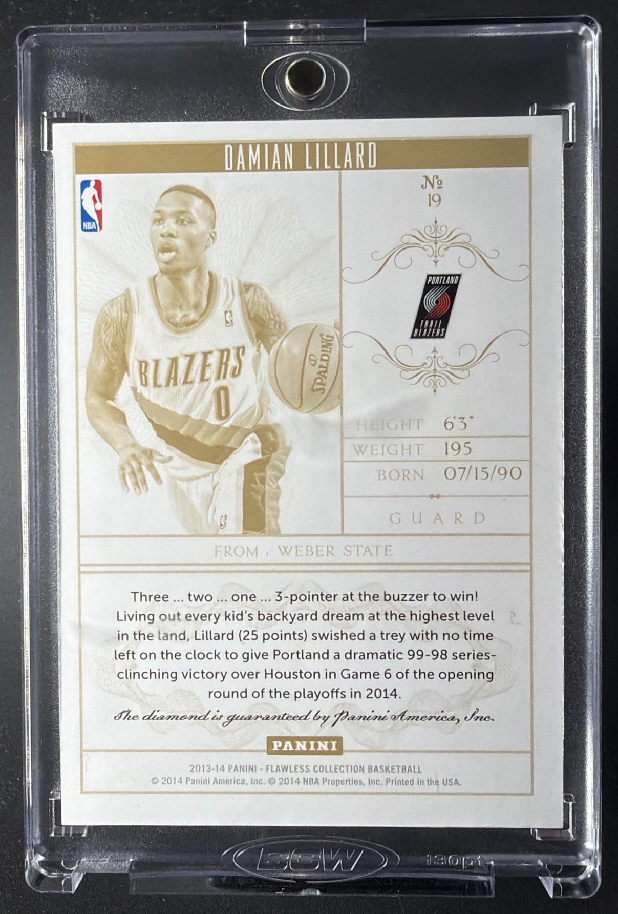 2013-14 Panini Flawless Damian Lillard #19 3/20 Diamond