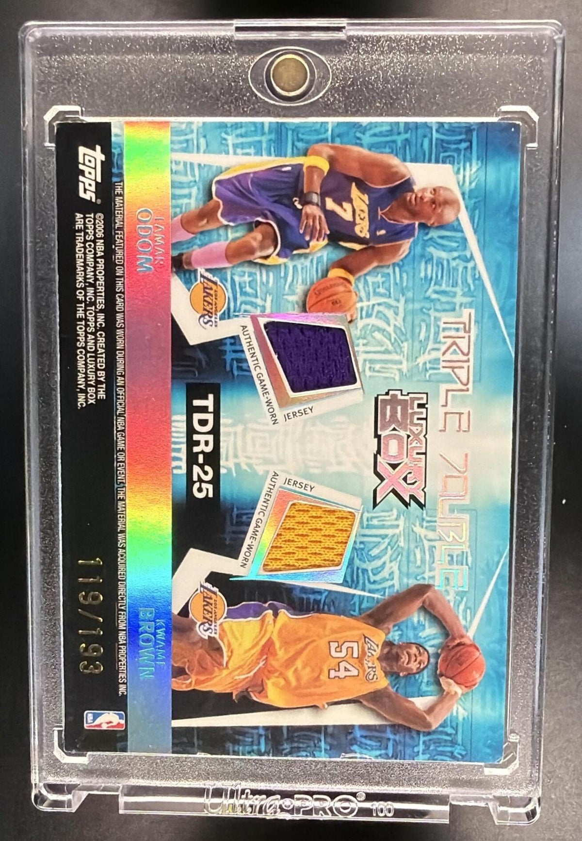 2005 Topps Luxury Box Kobe Bryant George Bynum Odom Brown Patch /193