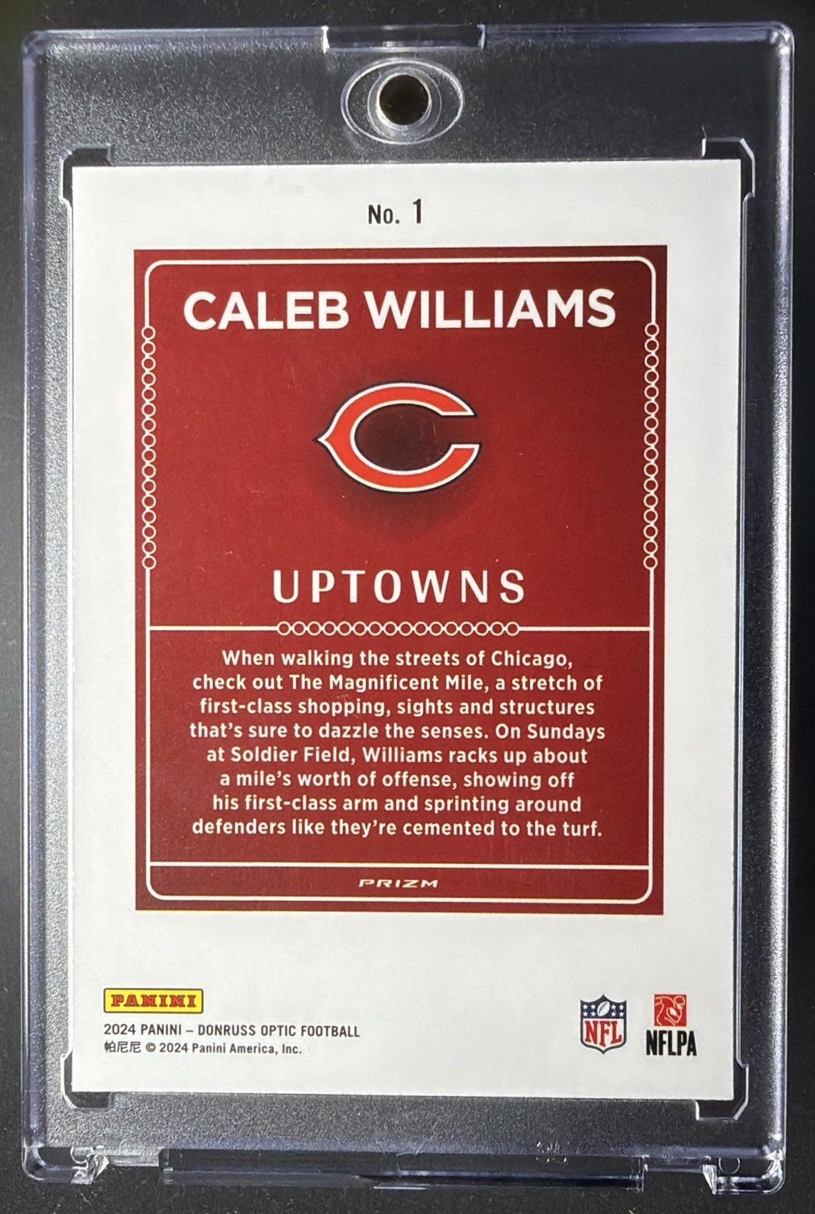 2024 Panini Donruss Optic Caleb Williams #1 Uptown RC SSP