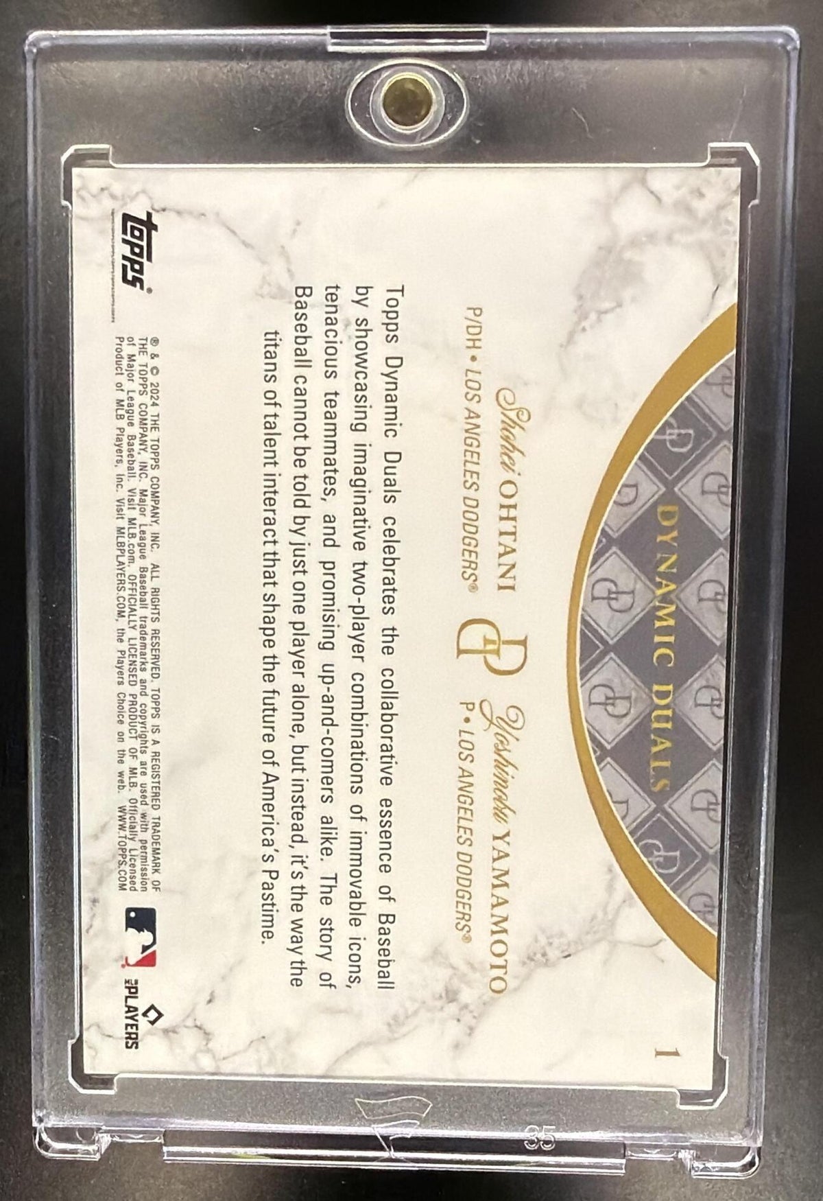 2024 Topps Dynamic Duals Shohei Ohtani Yoshinobu Yamamoto #1 Rookie