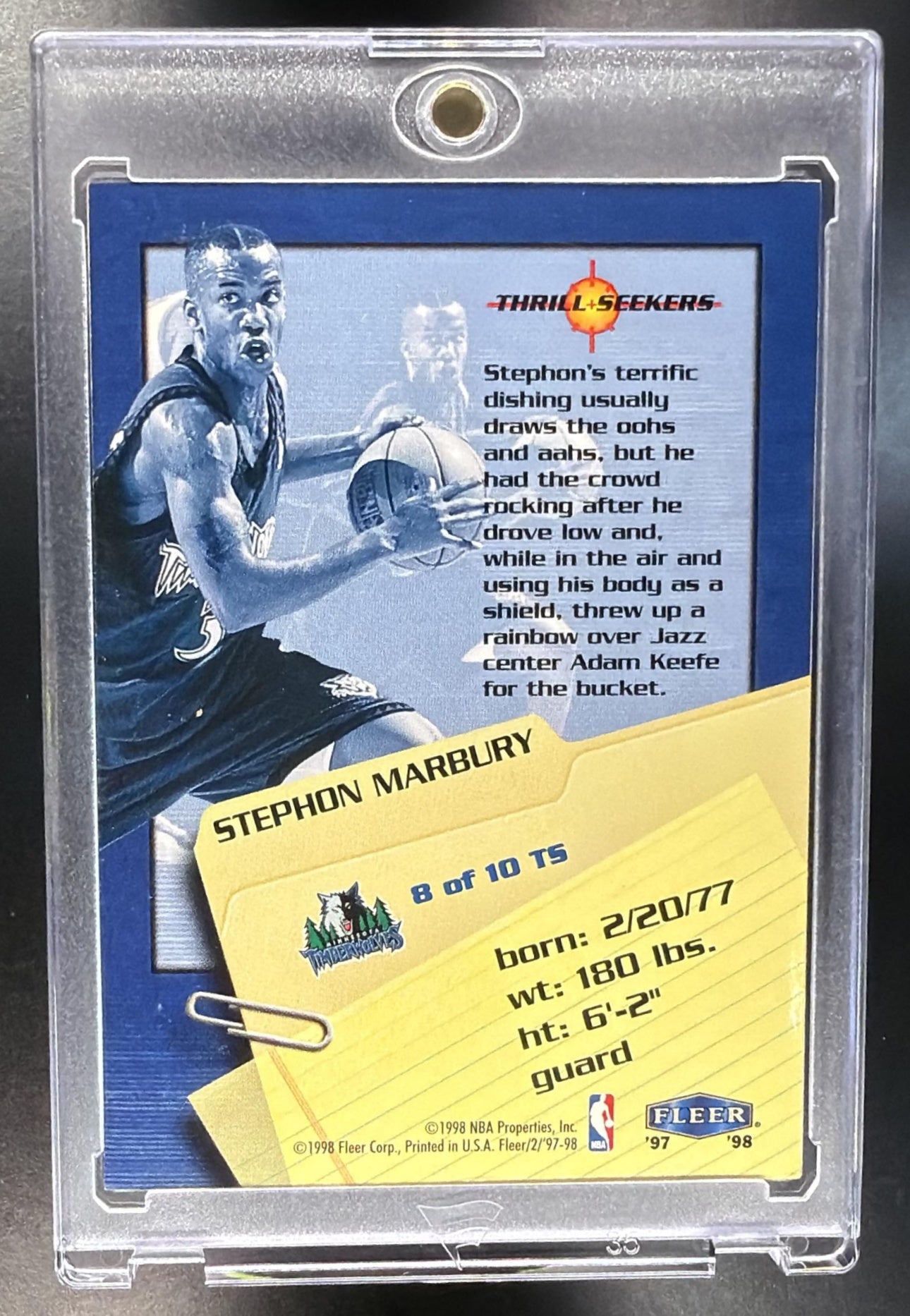 1997-98 Fleer Stephon Marbury #8TS Thrill Seekers