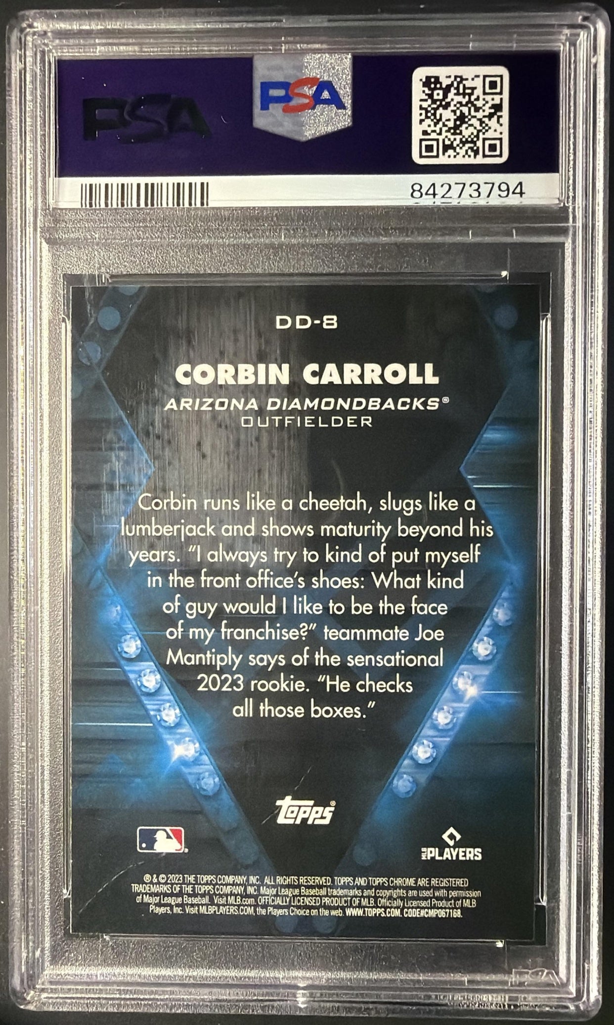2023 Topps Chrome Update Corbin Carroll #DD-8 Diamond Dominance RC PSA 10