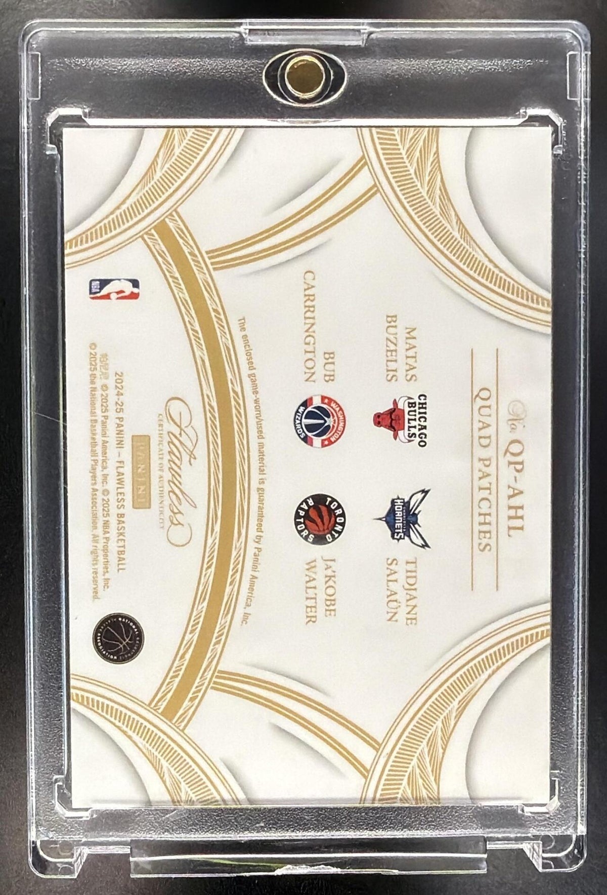 2024-25 Panini Flawless Matas Tidjane Ja'Kobe Bub Quad Patch RC /25