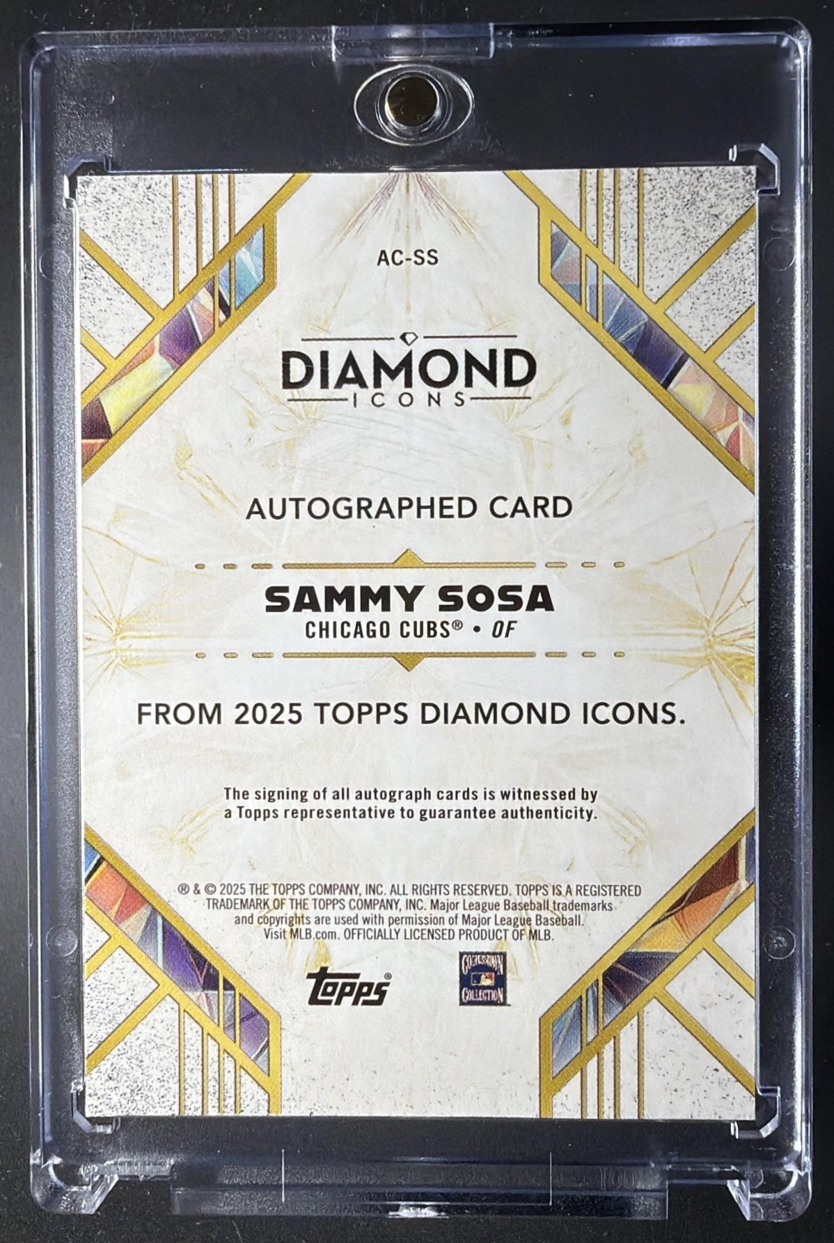 2025 Topps Diamond Icons Sammy Sosa #AC-SS Auto Black 7/10