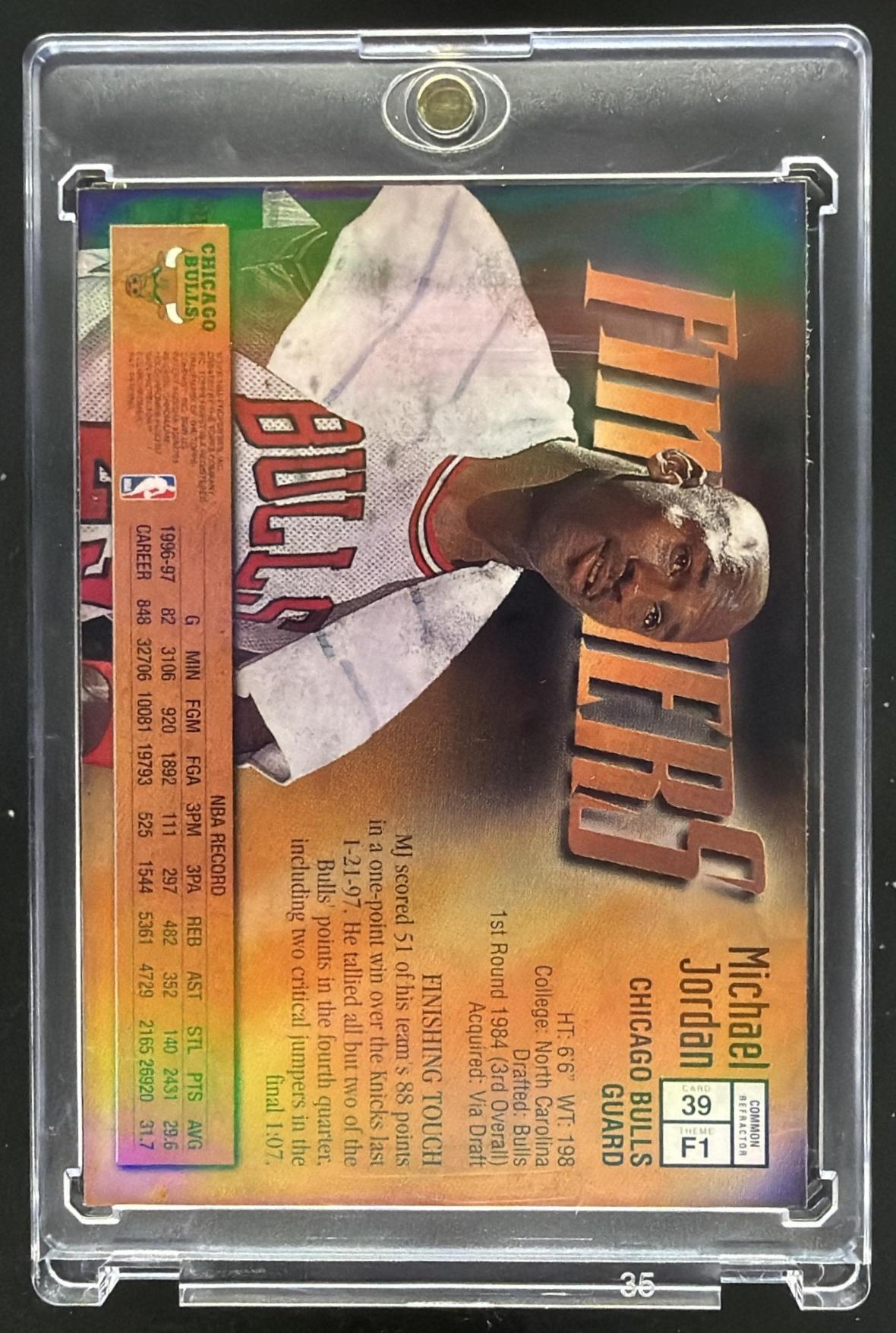 1996-97 Topps Finest Michael Jordan Finishers Refractor #39
