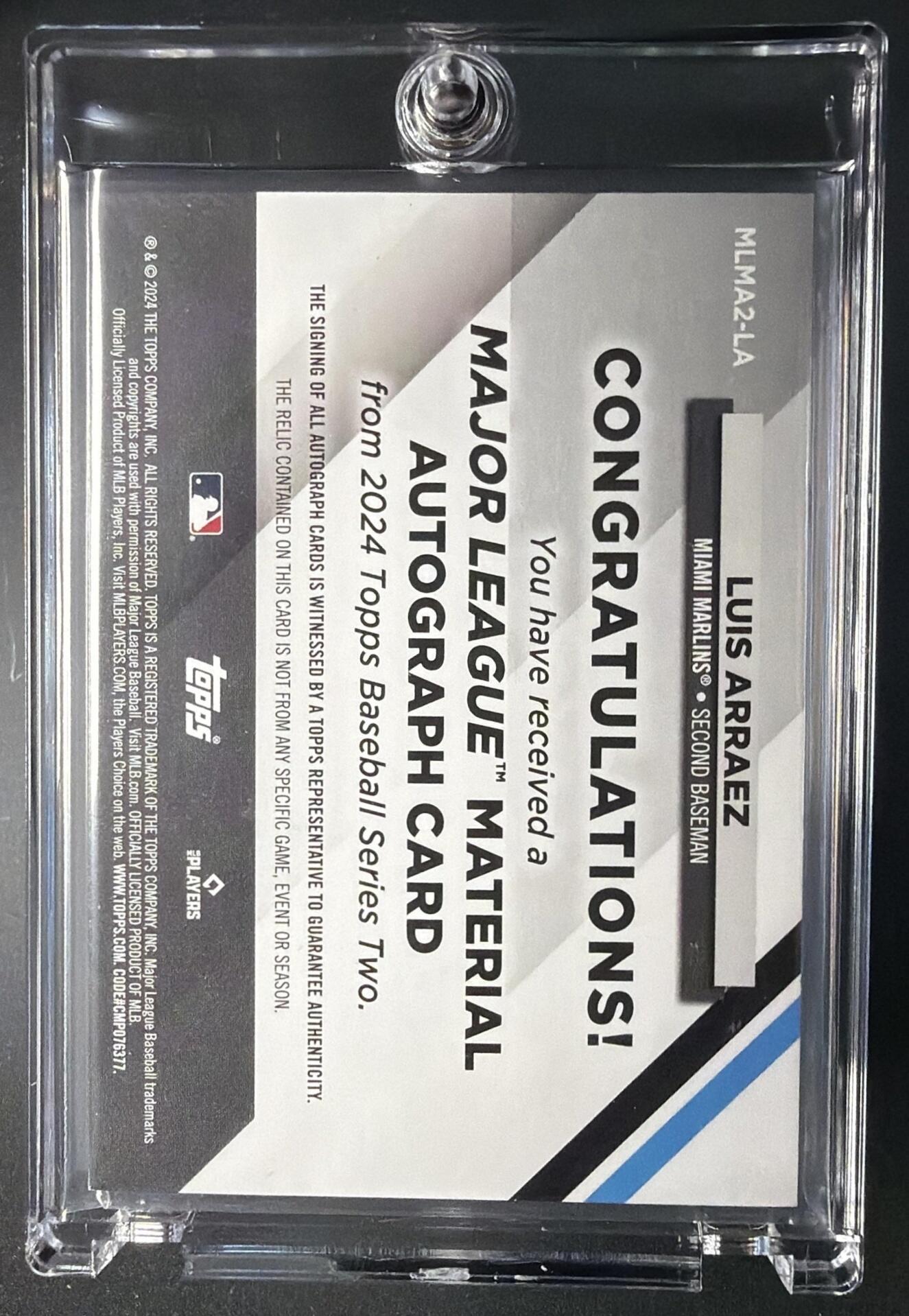 2024 Topps Luis Arraez #MLMA2-LA Major League Material Auto Relics Series Two Red /25 MEM