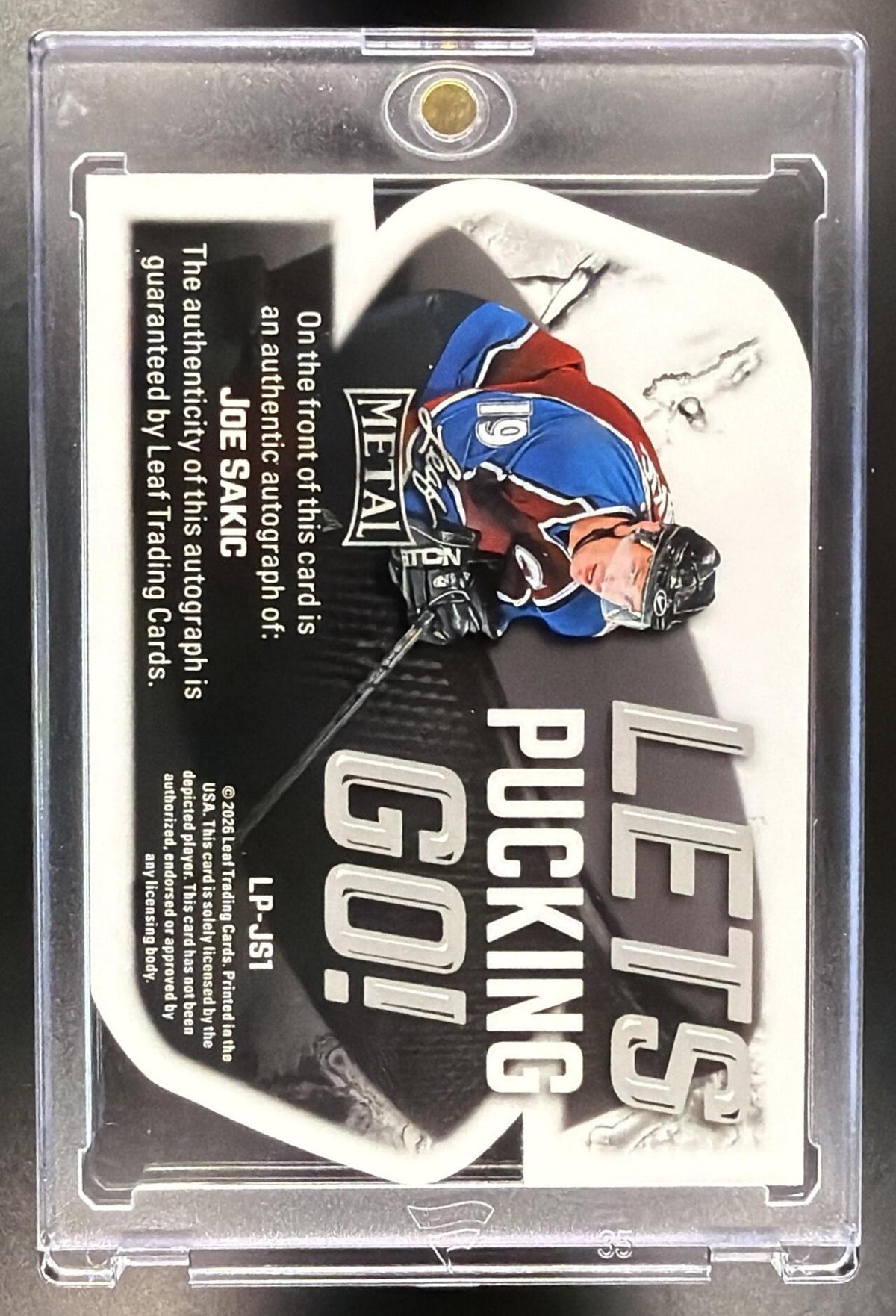 2026 Leaf Metal Joe Sakic #LP-JS1 Let's Pucking Go! Auto Prismatic 1/1