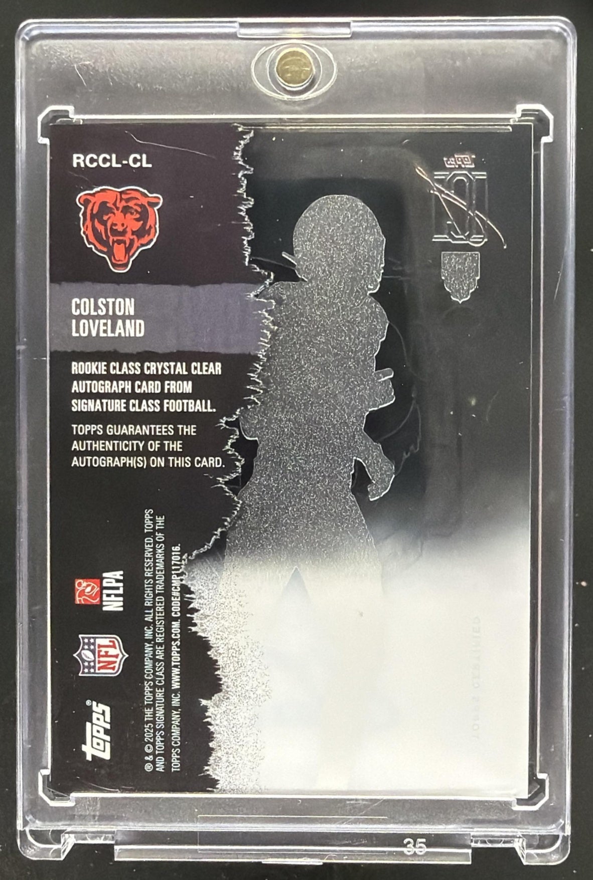 2025 Topps Signature Class Colston Loveland #RCCL-CL Rookie Crystal Clear Auto RC