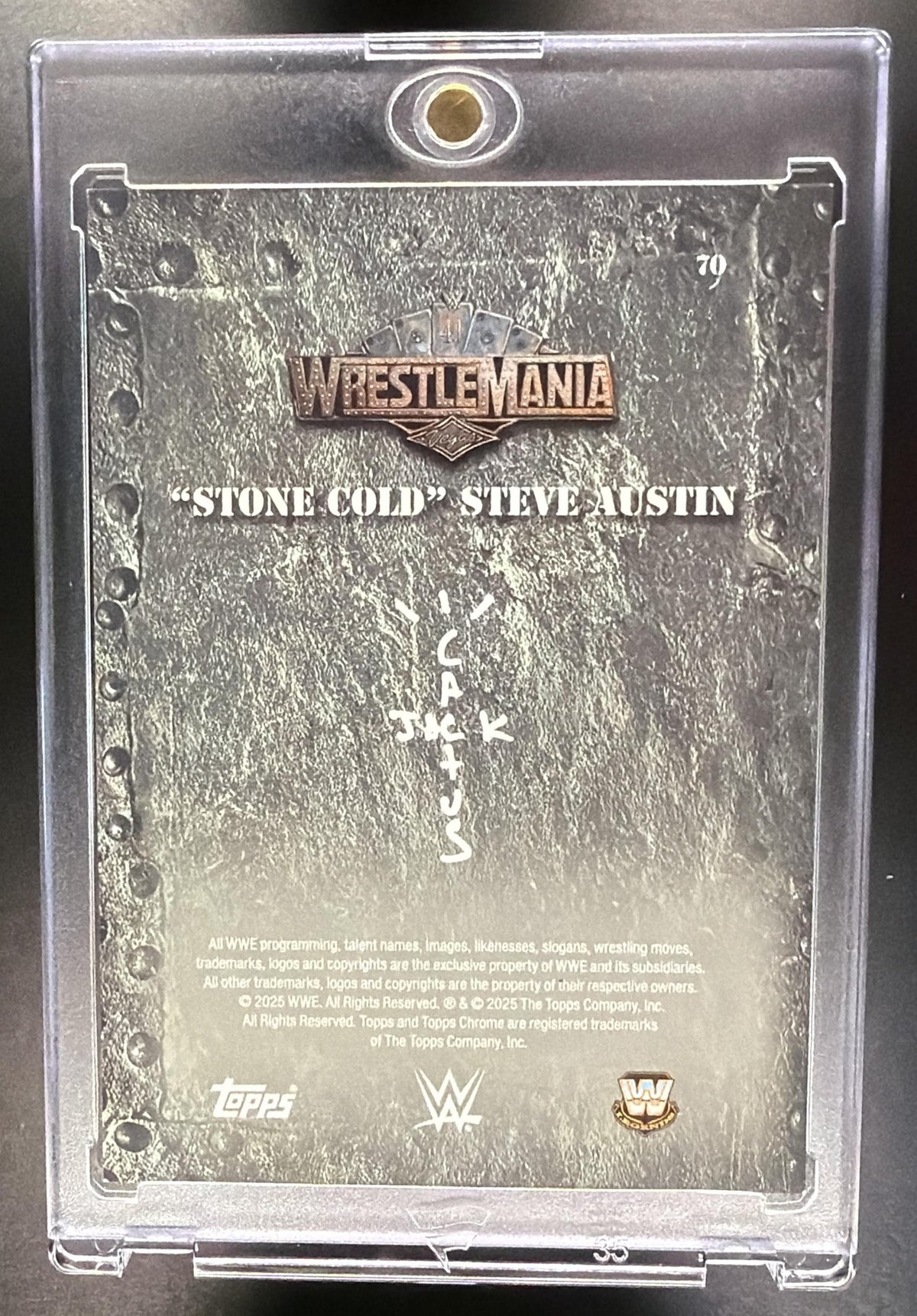 2025 Topps Chrome WWE Cactus Jack x Wrestlemania "Stone Cold" Steve Austin #70 Gold /50