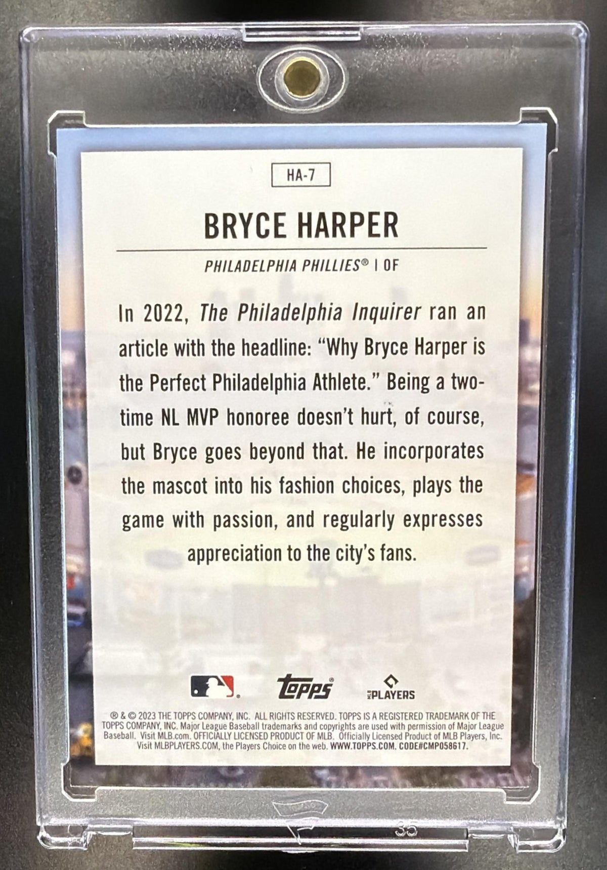 2023 Topps Bryce Harper #HA-7 Home Field Advantage